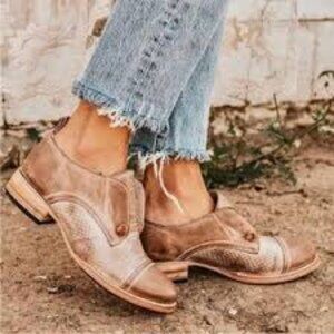 Freebird Mabel Women’s Shoes Grey/Multi Leather Cap Toe Slip On Oxfords NIB